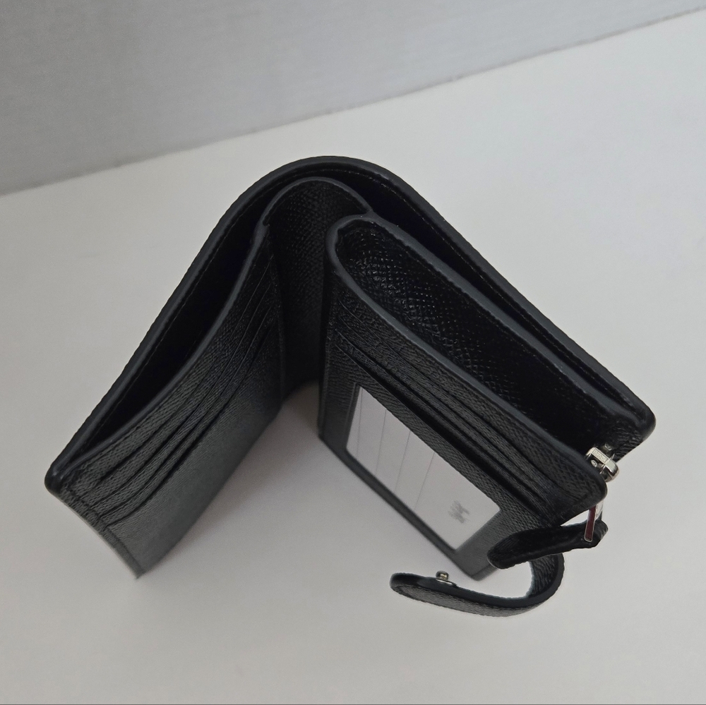 Coach Womens Medium Corner Zip Black Wallet - Picture 4 of 6